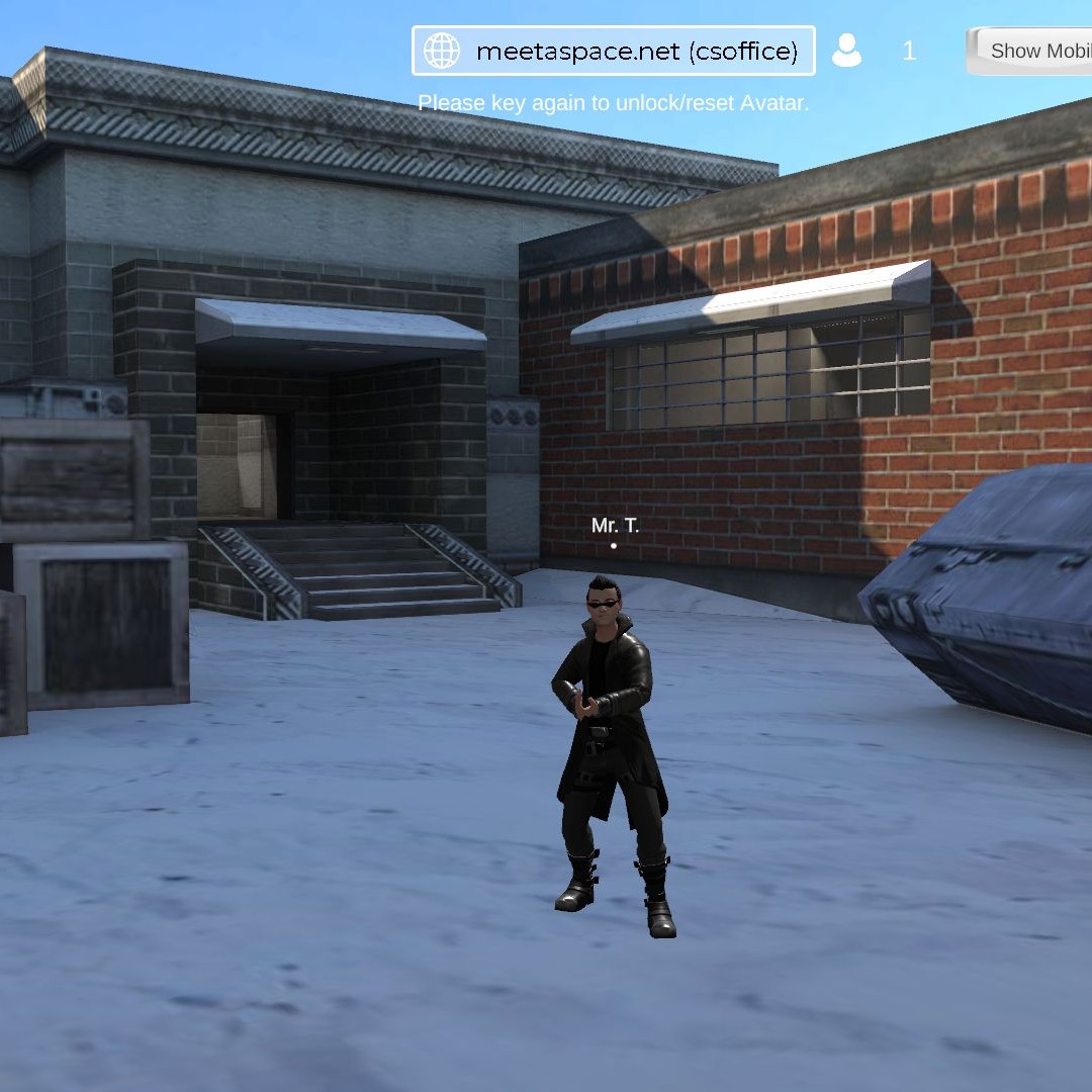 screenshot of a virtual Space in the Metaverse which looks similar to aCounter Strike Level