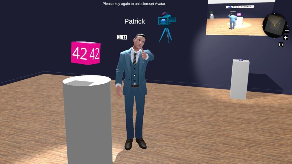 Screenshot of a immersive Bingo Game in the metaverse of the Metaverse Service Provider "Meetaspace".